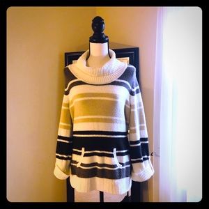 STYLE & CO | Striped Turtle Neck Sweater